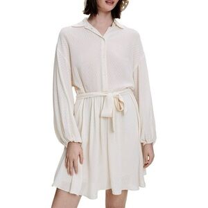 MAJE Rialto Belted Woven Mini Viscose Shirt Dress